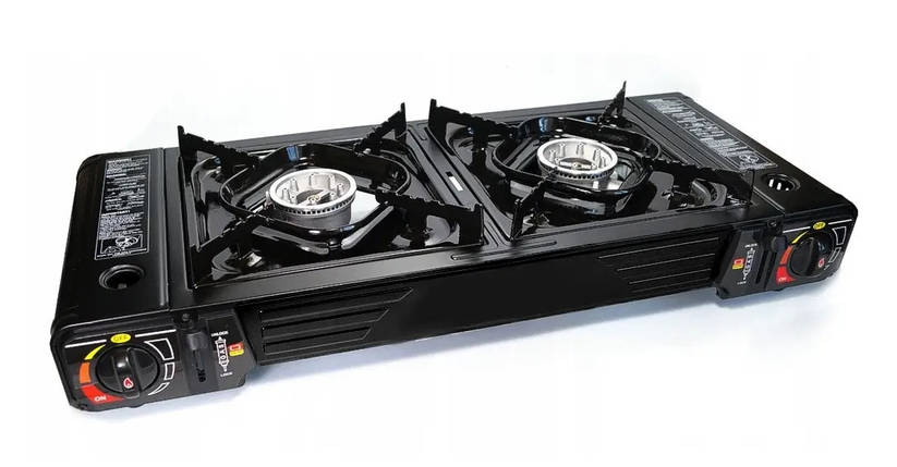 Плита газова туристична на 2 конфорки під газові балони Alpen Camping Texas 2300 Вт, фото 1