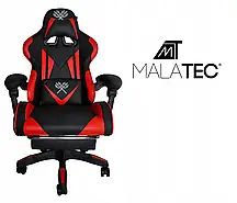 Геймерське крісло Malatec 63x63x124 см Чорне з червоним
