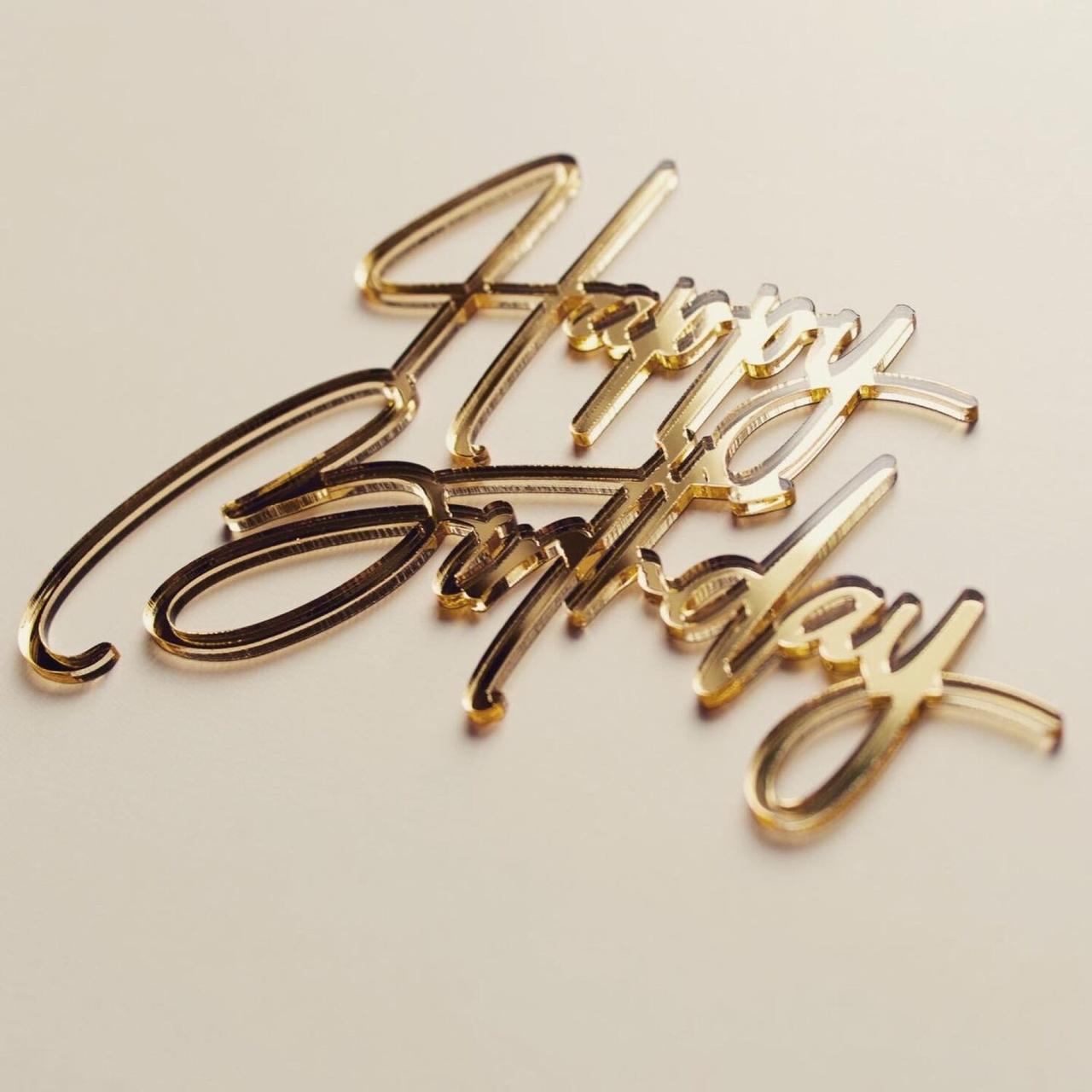 Топпер дзеркальний золотий акрил 90х70мм, фото 1