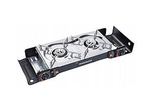 Портативна газова плитка на 2 конфорки Happy Home T1211, фото 2