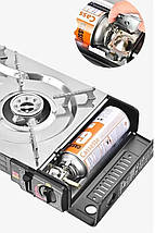 Портативна газова плитка на 2 конфорки Happy Home T1211, фото 5