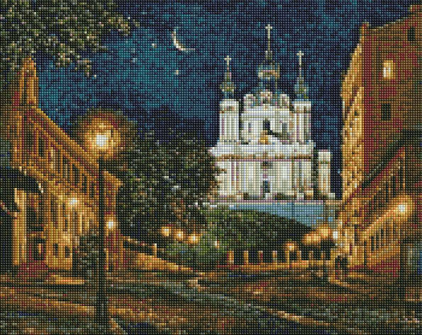 Алмазна мозаїка AMO7348 Вечірній Київ ©Сергій Брандт, 40х50cм Ideyka на підрамнику, фото 1