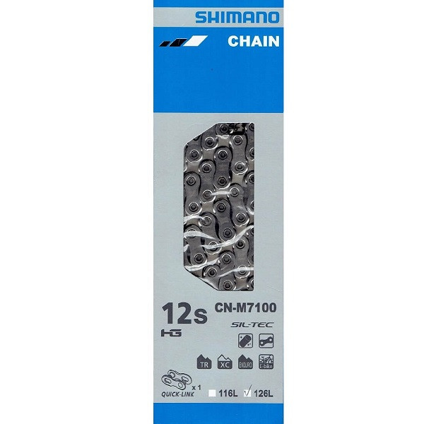 Ланцюг Shimano SLX CN-M7100 126 ланок 12-швид. з замком +Quck Link SIL-TEC Art CNM7100126Q