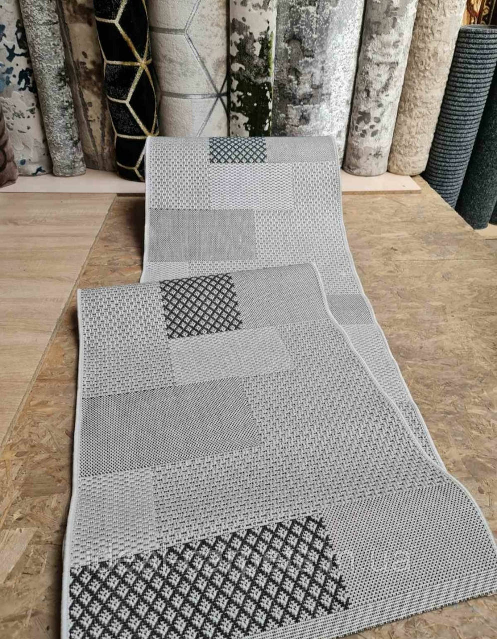 Доріжка безворсова Grey 0480 Сірий На латексній основі