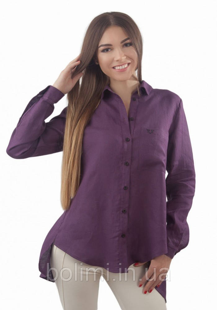 Стильна блуза сорочка жіноча з льону