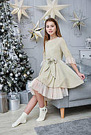 Довга сукня для дівчинки з бантом розмір 30-40