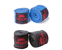 Бинты для бокса 3 метра Venum пара, синий, красный, черный.