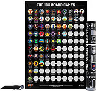 Скретч-постер Топ 100 настольных игр (Top 100 Board Games)