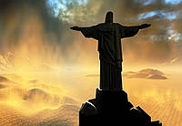 Флизелиновые фотообои для зала 416x254 см Статуя Иисуса Христа в Рио-де-Жанейро (164VEXXXL)+клей