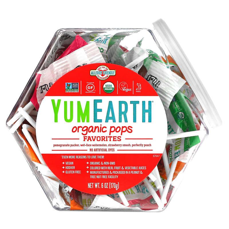 YumEarth, органічні льодяники на паличці, 170 г (6 унцій)