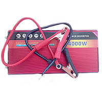 Инвертор Power Inverter 4000W 001 с 12В на 220В (2 розетки) Red | Преобразователь напряжения автомобильный