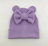 Шапка дитяча трикотажна подвійна дитяча головні убори фіолетовий (ШД278), фото 2