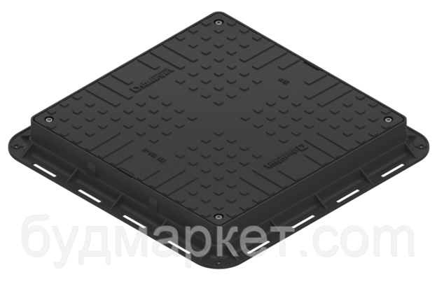 Люк оглядовий квадратний (max 1т) чорний 720*720мм