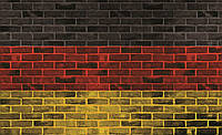 Флизелиновые фотообои 254x184 см Флаг Германии на кирпичах (1780V4)+клей