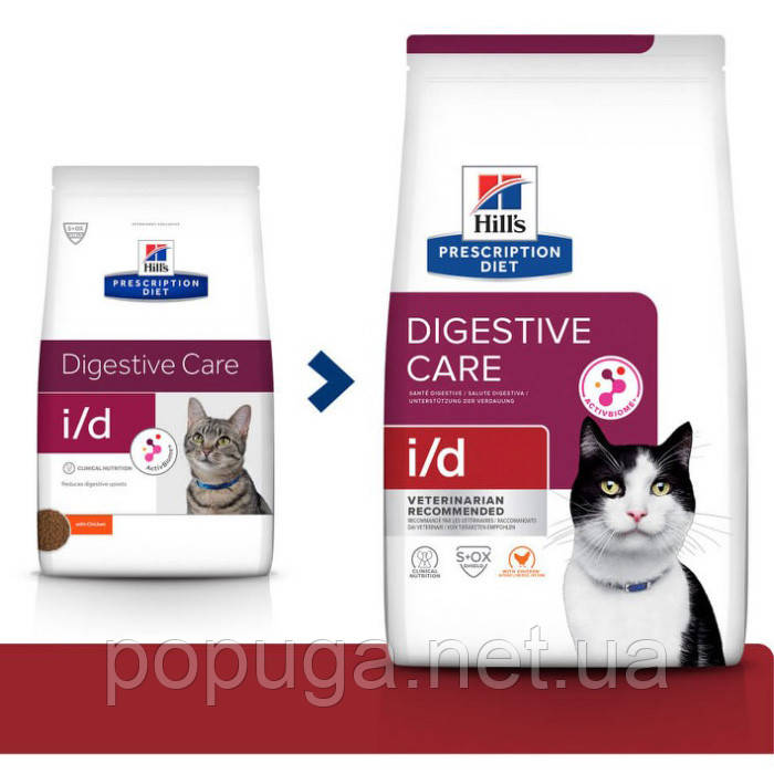 Hill's PD Feline I/D Digestive Care корм для кішок із куркою, 8 кг