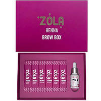 Набір хни для брів ZOLA Henna Box, 6 відтінків по 10 г