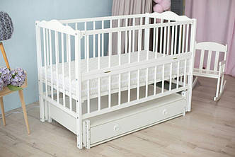 Дитяче ліжечко Ангіліна біла+маятник+ящик