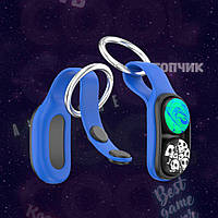 Магнитный трюкач, PopPuck Original антистрес, браслет с магнитами шайбами ПопПак, брелок синий Код 55-0010