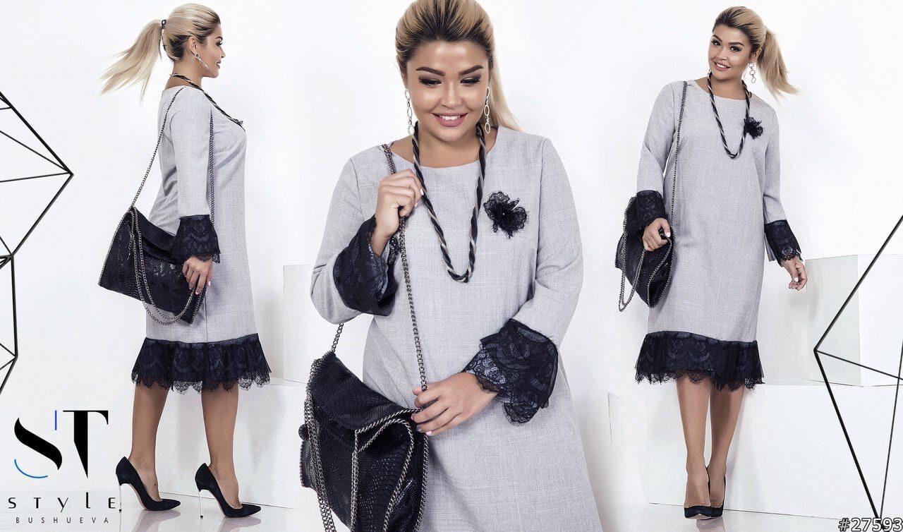 Витончена жіноча сукня, тканина "Креп-Котон" 50, 52 розмір 50