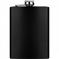 Металлическая фляга черный мат 270 мл черная карманная плоская для напитков, мужская