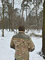 Кофта армійська з флісу для ЗСУ з накладками на плечах та ліктях 56 розміру кольору мультикам 2744, фото 5