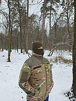 Кофта армійська з флісу для ЗСУ з накладками на плечах та ліктях 56 розміру кольору мультикам 2744, фото 6