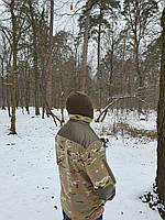 Кофта армійська з флісу для ЗСУ з накладками на плечах та ліктях 56 розміру кольору мультикам 2744, фото 9