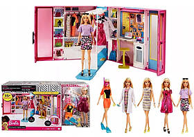 Набір лялька Barbie Барбі Гардеробна кімната велика шафа мрії з одягом і аксесуарами GBK10 оригінал