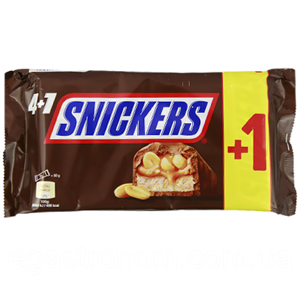 Батончик Снікерс Snickers 5*50g 250g 17шт/ящ (Код : 00-00013491), цена ...