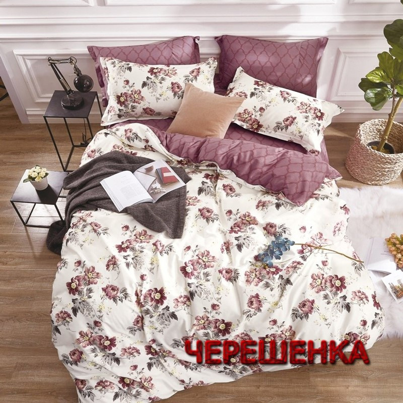 Полуторний набір постільної білизни 150*220 з Бязі "Gold" №154287AB Черешенка™