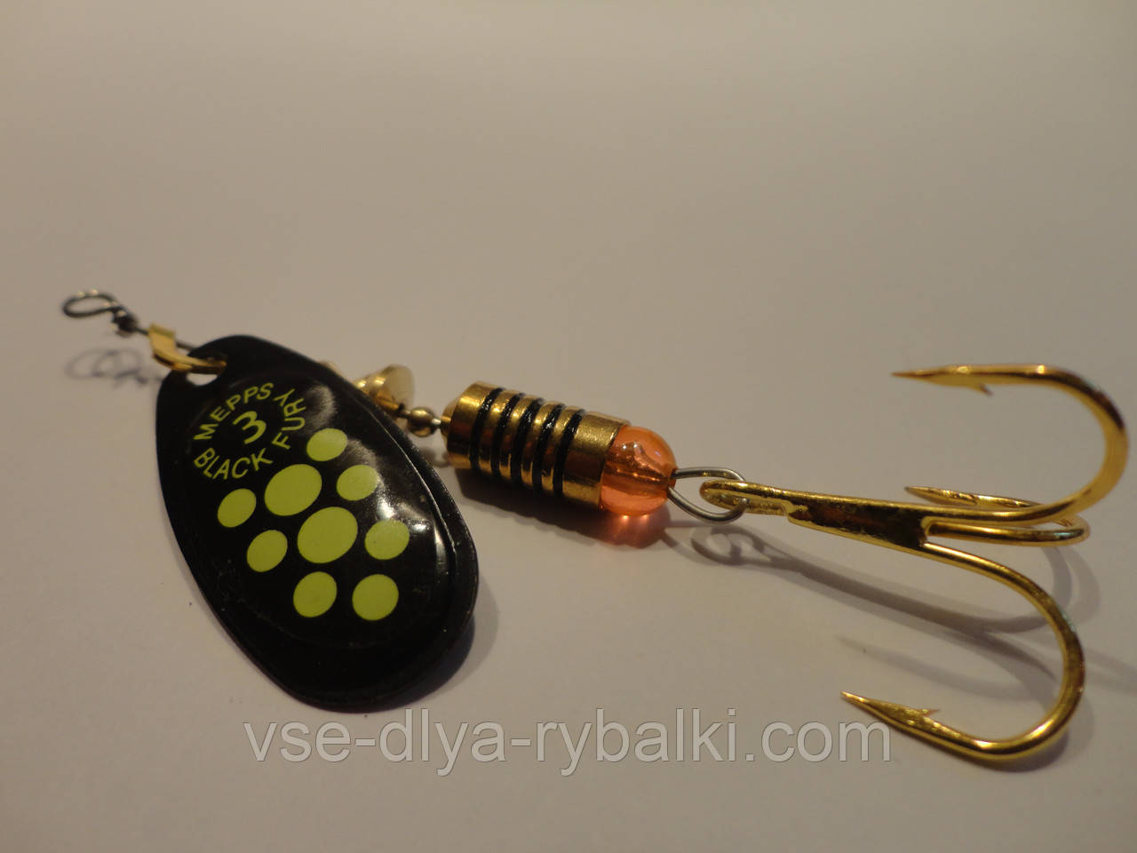 Вертушка mepps Black fury 2 з салатовим, фото 1