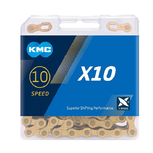 Ланцюг KMC X10 9/10шв Gold 1/2" x 11/128" 116 ланок 5.88мм