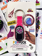 Магнитный трюкач PopPuck Original антистрес, браслет с магнитами шайбами ПопПак, брелок розовый Код 55-0017