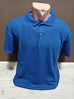 Детская подростковая футболка Турция Поло на 12-18 лет хлопок синяя