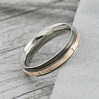 Серебряное обручальное кольцо БС1666 с золотом размер 20.5