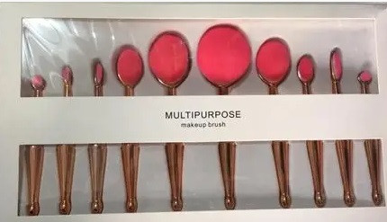 Набір пензлів-щіточок Multipurpose 10 шт. (бронза+рожевий), фото 1
