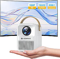 Мініпроєктор, ViewMax Рідний кінопроєктор 1080P, Зовнішній кінопроєктор із корекцією трапецеїдальних спотворень