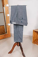 Мужские серые классические брюки под ремень шерстяные 48