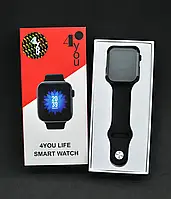 Годинник Smart Watch 4you LIFE (1.54 IPS, Дзвінки, Термометр, Метал, 12міс гарантія) Black