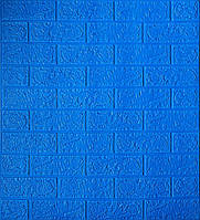 Самоклеюча декоративна 3D панель під синю рівну цеглу 700x770x5 мм