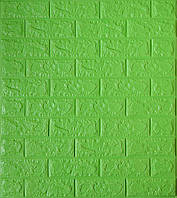 Самоклеюча декоративна 3D панель цегла зелена трава 700x770x5 мм