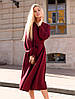 Молодіжне жіноче плаття-міді на запах, бордове, фото 2