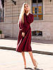 Молодіжне жіноче плаття-міді на запах, бордове, фото 3