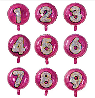 Фольговані надувні кульки MK 3903 Цифра Рожеві