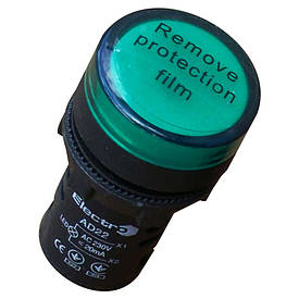 Світлосигнальний індикатор AD16, 16 mm, зелений, AC/DC, 24 В, LED