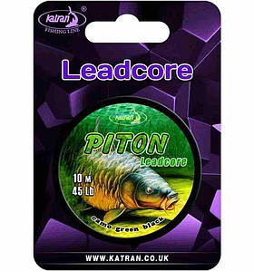 Лідкор Katran PITON 45 Lb, 10 m камуфляжний зелений чорний (camo green black)