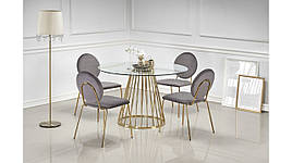 Стіл зі скла Liverpool 120x120 золотий Halmar