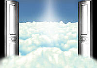 Флизелиновые фотообои для зала 312x219 см Небо с облаками за дверями (2556VEXXL)+клей