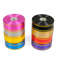 Стрічка для букетів із золотими смугами, 3см/50ярд