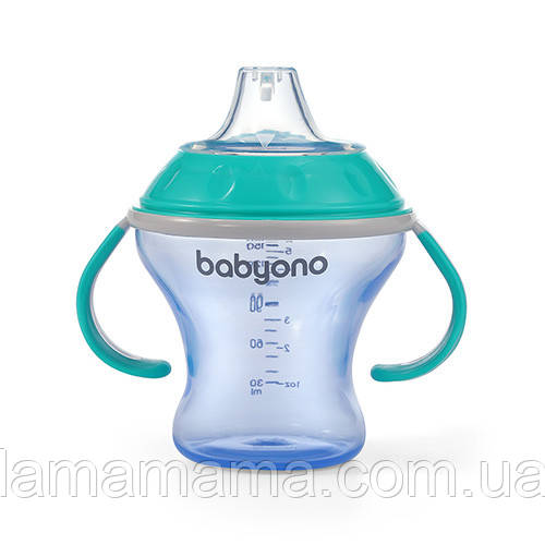 Поїльник непроливайка з м'яким носиком 180 мл М'ята/блакитний NATURAL NURSING BabyOno